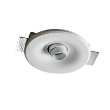 Σποτ γυψοσανίδας CARLY 1xGU10 από γύψο στρογγυλό με περιστρεφόμενη κεφαλή σε χρώμα λευκό Aca | G90401C